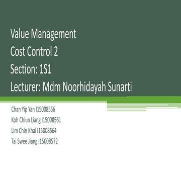 Value management presentation