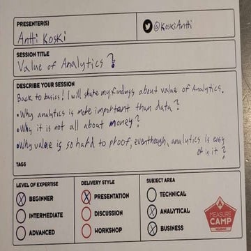 Value of Analytics? - MeasureCamp Helsinki 2023 edition 