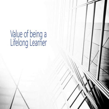 Value of being a lifelong learner