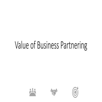 Value of business partnering