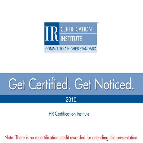 Value of certification 2010