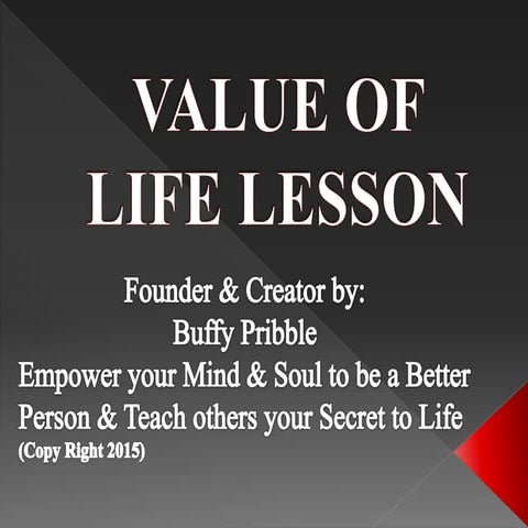 Value Of Life Lesson | PPTX