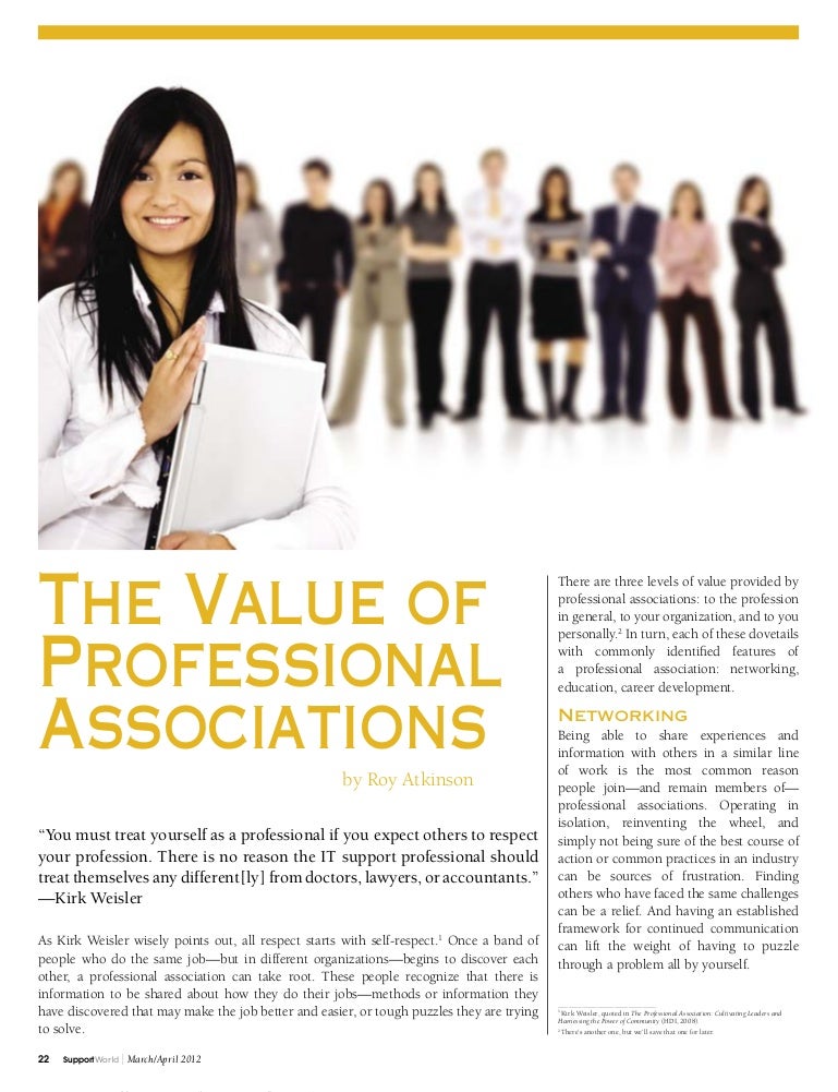 Value of Professional Associations