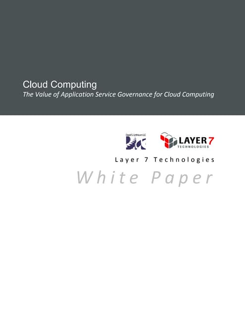 Value of SOA Governance for Cloud Computing
