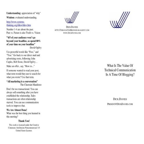 What Is The Value Of Technical Communication In A Time Of Blogs?