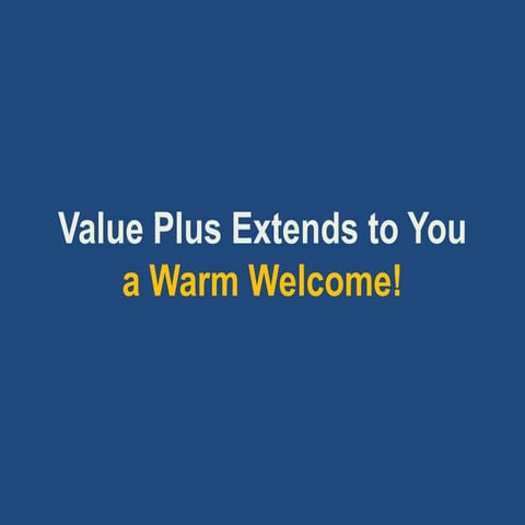 Value Plus Presentation