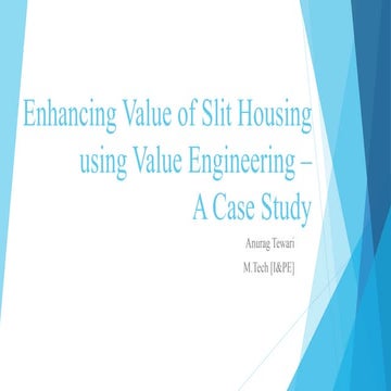 Value engineering case study ppt