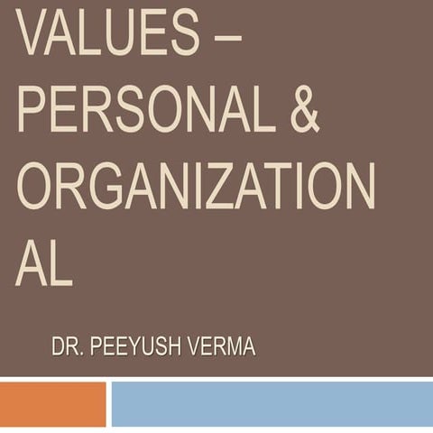 VALUES AND THEIR INCORPORATION