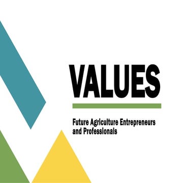 VALUES for future agriculture entrepreneurs and professionals | PPTX