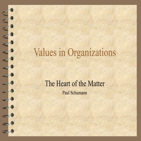 Values in Organizations