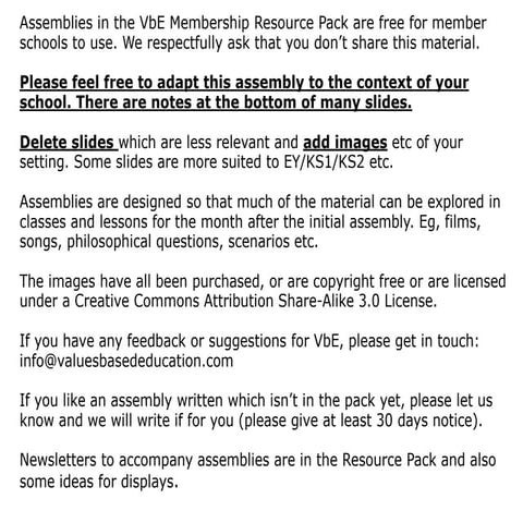 Values Assembly - Honesty