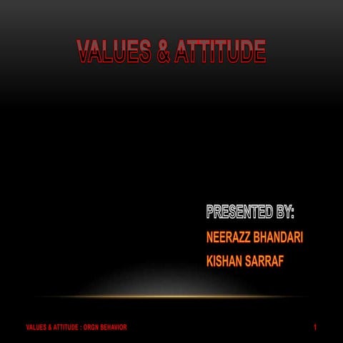 Values & attitude OB PPT by Neeraj Bhandari ( Surkhet.Nepal )