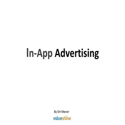 אורי מנור: In-App Advertising. כנס VisionCamp 2012