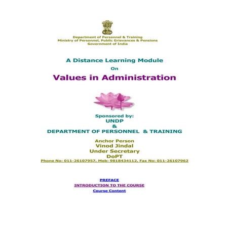 Values in administration