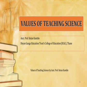Values of teaching science