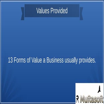 Values provided by businesses  
