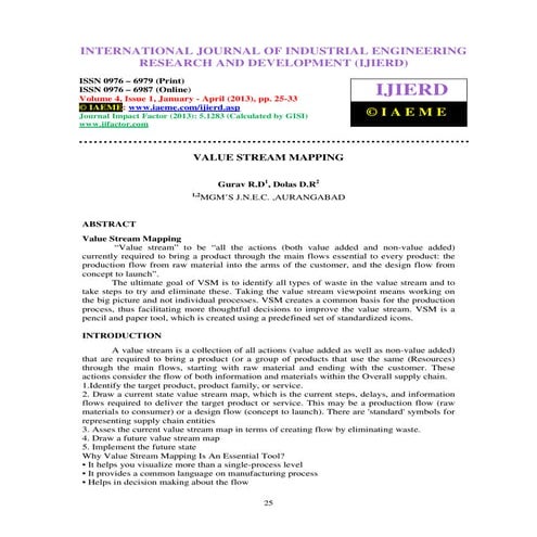 Value stream mapping