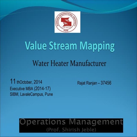 Value stream mapping   water manufacturer