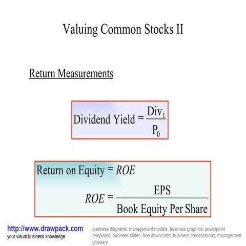 Valuing common stocks business diagram