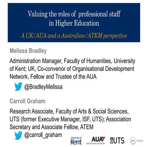 Valuing professional staff in higher education august atem conference septemb...