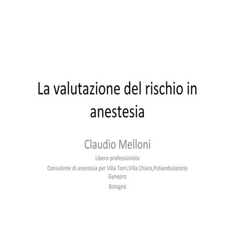 Valut az rischio anest sia napoli dic 2008;italian + bibliografy