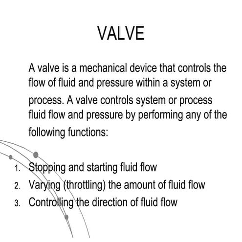 Valves and Types of Valces  