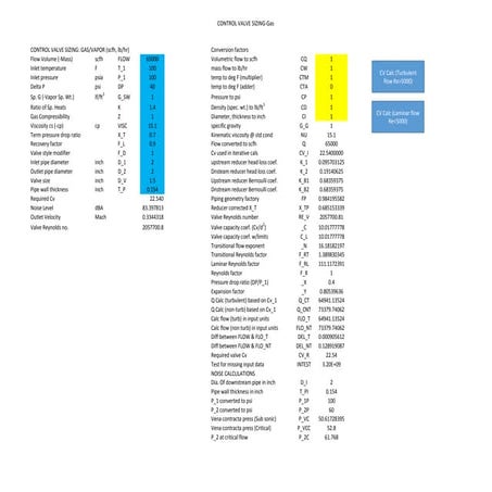 Valve sizing worksheet 01 | PDF