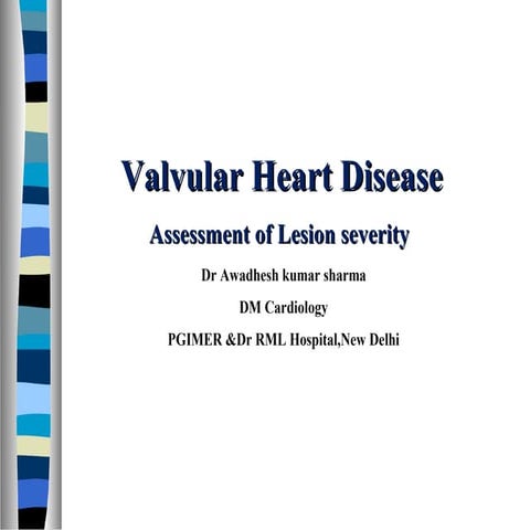 Valvular heart disease assessment of lesion severity