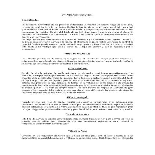 Valvulas de control