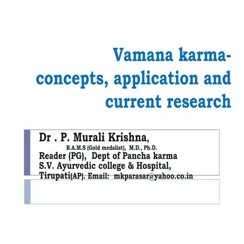Vamana ppt  dr .p.murali krishna