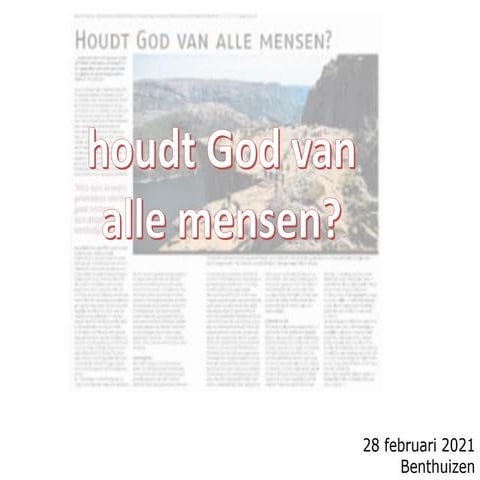 houdt God van alle mensen