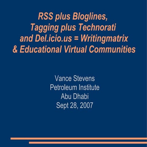 Vance Stevens 28 Sept 2007