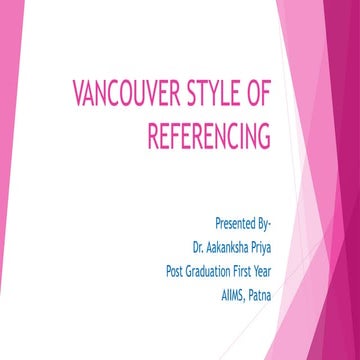 Vancourver style of referencing