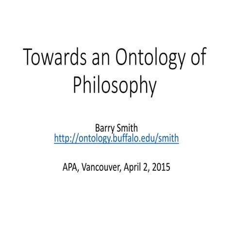 Towards an Ontology of Philosophy