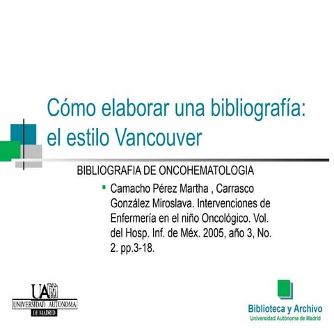 Vancouver bibliografía