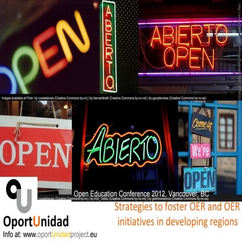 Strategies to foster OER and OER initiatives in developing regions