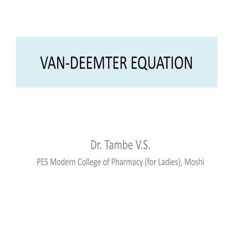 Van deemter equation