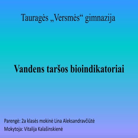 Vandens taršos bioindikatoriai