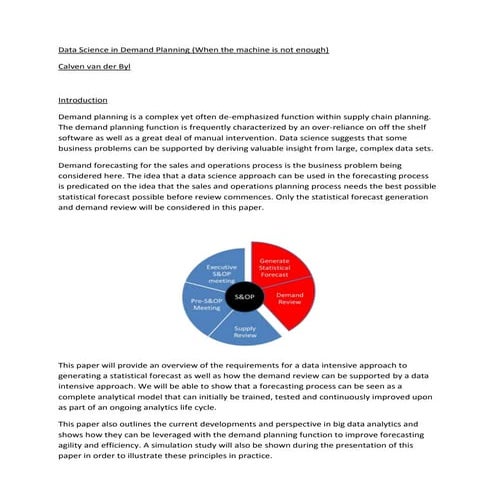 Data science in demand planning - when the machine is not enough | PDF ...