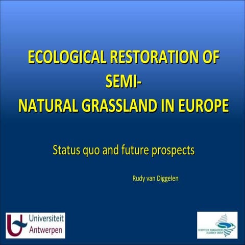 Picture Idea: Ecological Restoration Of Semi Natural Grassland In Europe