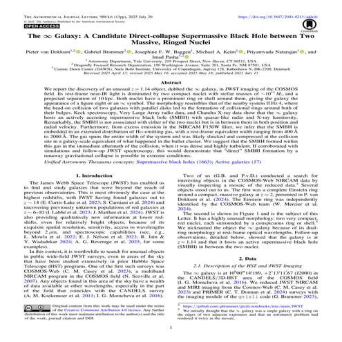 The ∞ Galaxy: A Candidate Direct-collapse Supermassive Black Hole between Two...