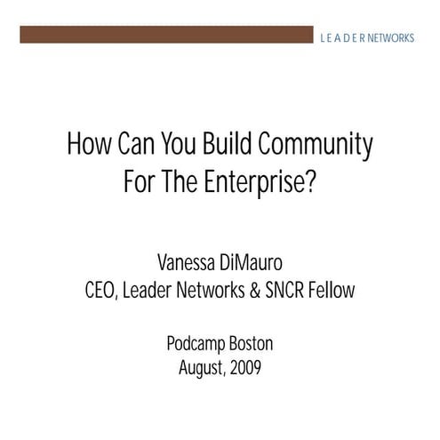 How to Build an Enterprise Online Community