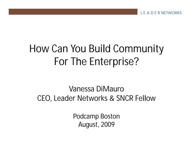 How to Build an Enterprise Online Community