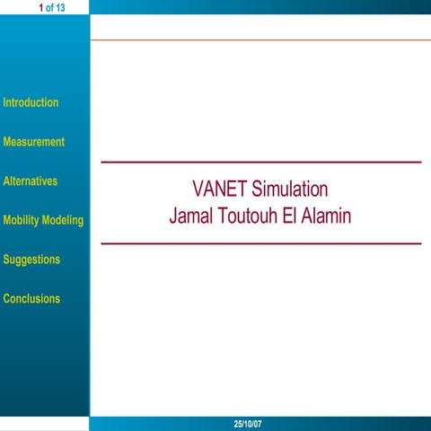 VANET Simulation - Jamal  Toutouh