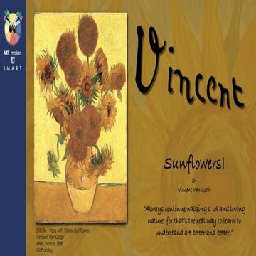 Van Gogh Sunflowers Educational Slides
