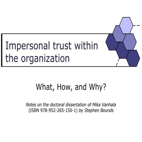 Impersonal trust in organisations