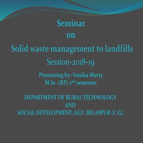 solid waste management to landfills