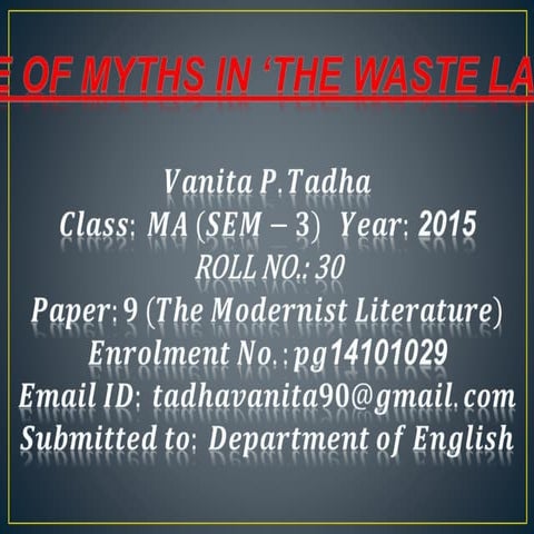 Myth in 'The Waste Land'