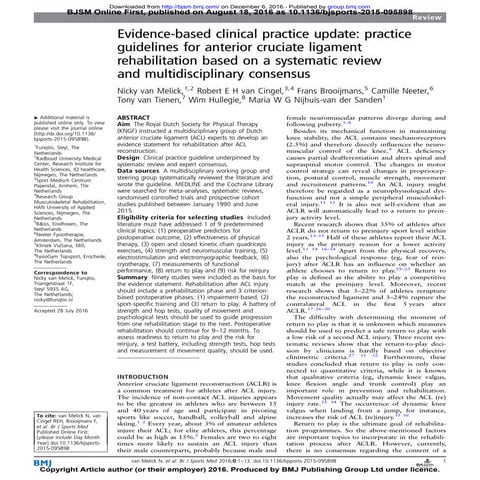 Factors Influencing the Outcomes of a Validated Return to Sports Test ...