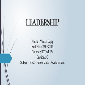 Presentation on topic leadership for the college